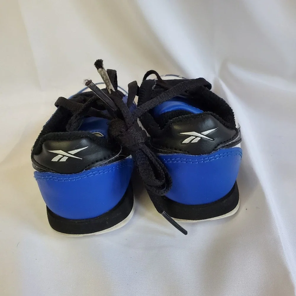 Reebok Classic Leather Infants Running Shoes‎ Blue/Black/White 7